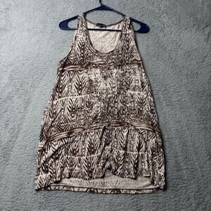 RXB Tank Top Women's Large Brown and White Sleeveless Shirt